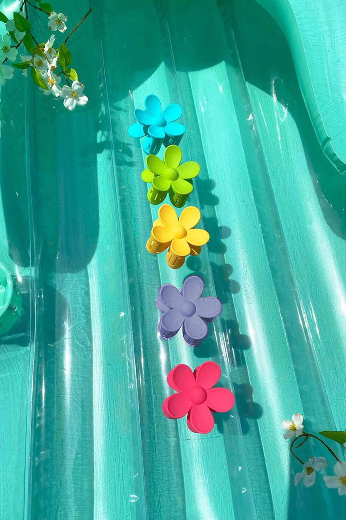 Trend 5’li Rainbow Papatya Çiçek Mandal Toka Seti