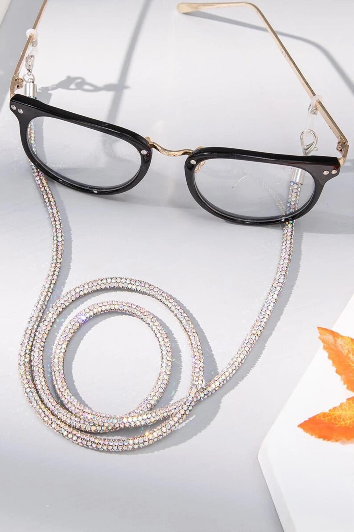 Kadın Kristal Taşlı Limited Edition Trend Gözlük Zinciri Askısı