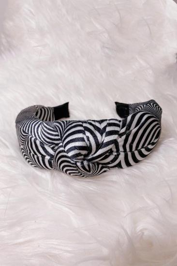 Kadın Kadife Zebra Model Taç Saç Bandı