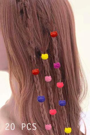 Kadın 20’li Renkli Desenli Saç Örgü Boncuğu Süsü