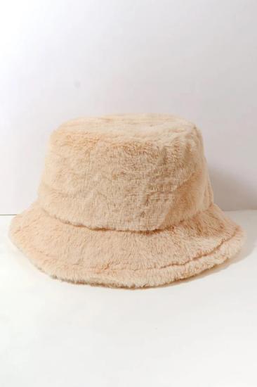 Camel Renk Peluş Bucket Şapka