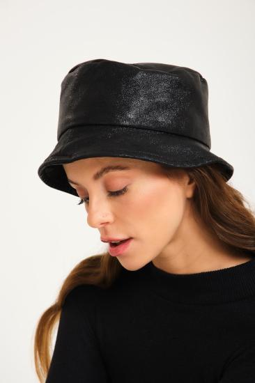 Özel Tasarım Metalik Siyah Bucket Şapka