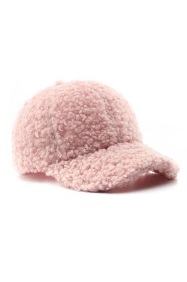 Trend Teddy Peluş Soft Pembe Cap Şapka