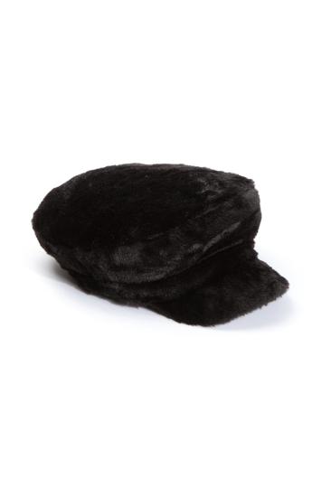 Denizci Tipi Siyah Peluş Teddy Kasket Şapka