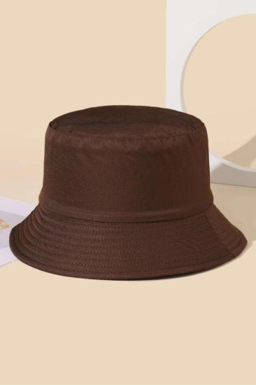 Unisex Basic Kahverengi Bucket Şapka