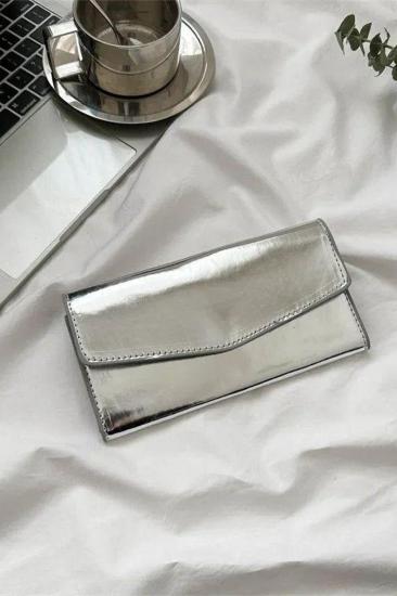 Kadın Abiye Aynalı Silver Mini Kutu Portföy El Omuz Çantası